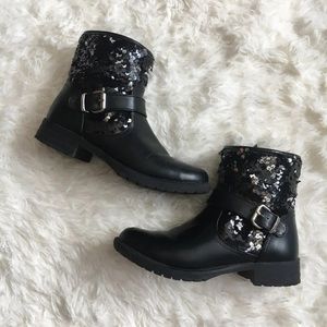 Girls sequins flip boots